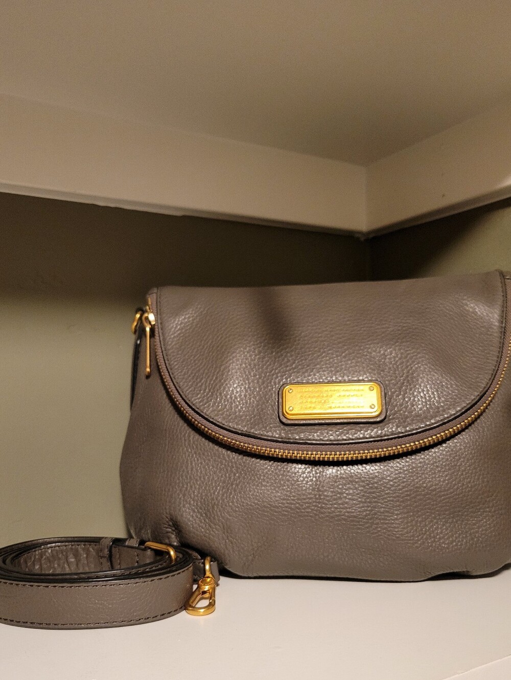 Marc by Marc Jacobs Classic Q Natasha Gray Leather Crossbody Bag